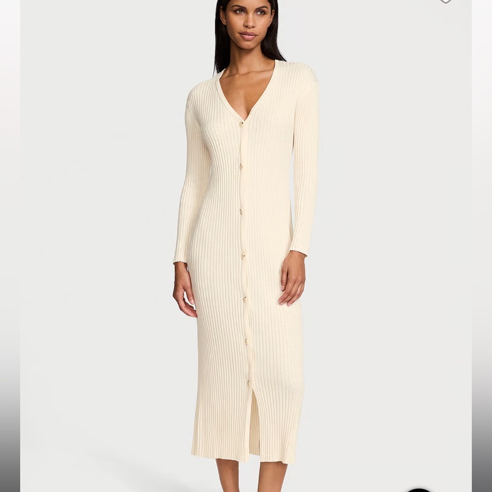 Victoria's Secret Cream Ribbed Dress